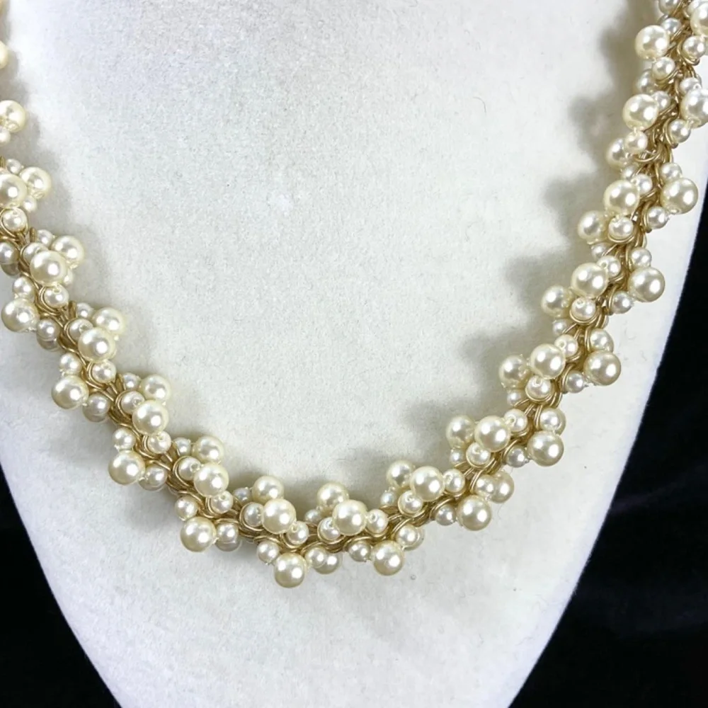Pearl Cluster Necklace Vintage
